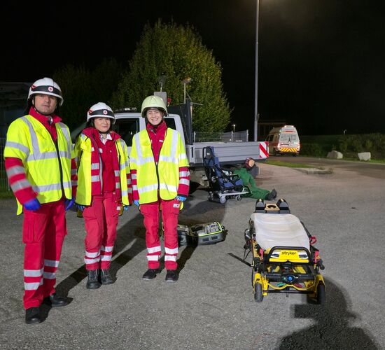 Das Rettungsteam des Roten Kreuzes